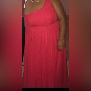 Red plus size prom dress